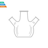 Flat design icon of chemistry round bottom flask