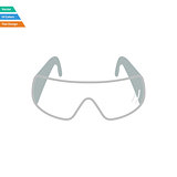 Flat design icon of chemistry protective eyewear 
