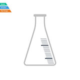 Flat design icon of chemistry cone flask