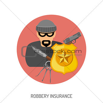 Robbery Insurance Flat Icon