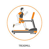 Runner on Treadmill Concept
