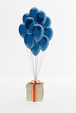 bunch of balloons and present