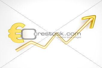 increasing graph with euro symbol