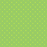 Tile vector pattern with yellow polka dots on  green background