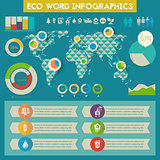 Utility infographics with world map
