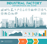 Flat industrial factory inforgraphics template