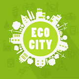 Vector eco town illustration