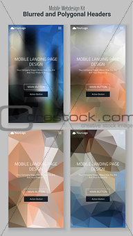 Blurred Polygonal Mobile Landing Page Kit