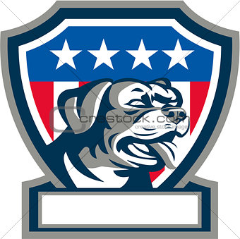Rottweiler Guard Dog USA Flag Crest Retro