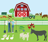 Farmer and Agriculture with animals