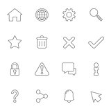 Web interface outline icons
