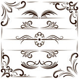Vector set of bookplates and corners for design