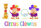 Circus Clowns with Trained Animals