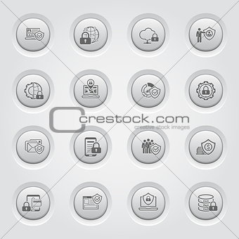 Flat Design Protection and Security Icons Set