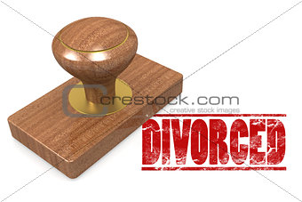 Divorced wooded seal stamp