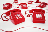 3D rendering of red telephone