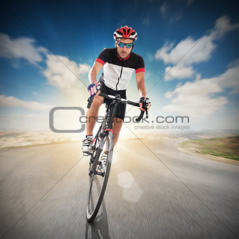 Cyclist on road