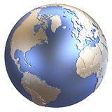 North America and Europe on metallic Earth