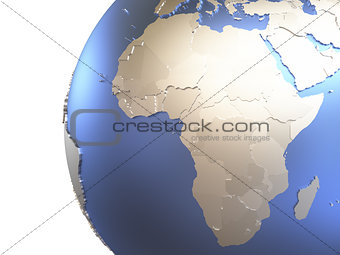 Africa on metallic Earth