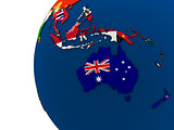 Political Australasia map