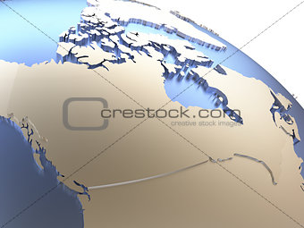 Canada on metallic Earth
