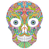 abstract  floral skull on white background.