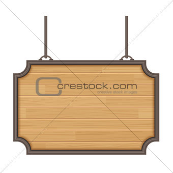 vector wooden sign isolated on white background