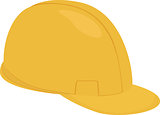 Builder  cartoon yellow   helmet isolated on white