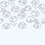 Funny cartoon clouds background with space for your text design.