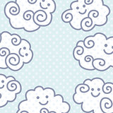 Funny cartoon clouds background with space for your text design.