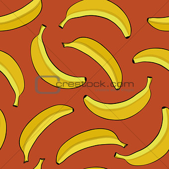 Seamless background with yellow bananas.