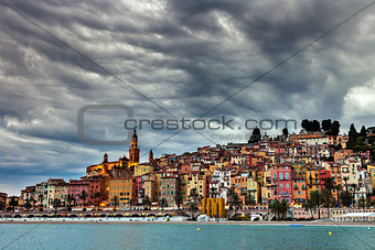Heavy clouds over Menton