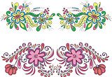 Two symmetric floral patterns