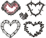 geometrical decorative hearts as mazes