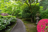 Garden Path with Stone Lantern and Azaleas