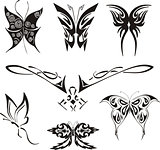 Butterfly Tattoos Set