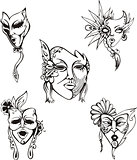 Carnival Venetian Masks Set