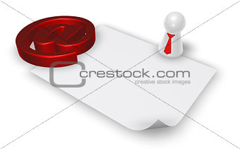 email symbol and paper sheet - 3d illustration