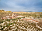 Utah badlands aerial view