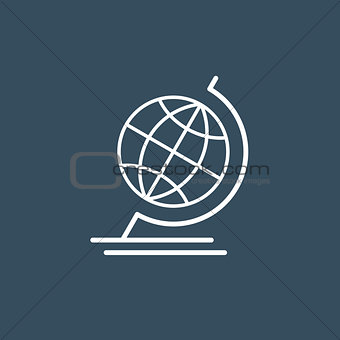 Terrestrial globe wireframe icon