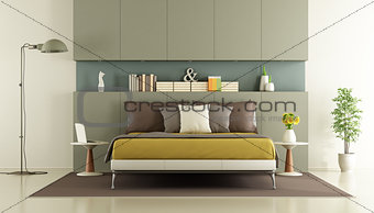 Contemporary bedroom with double bed