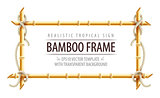 Bamboo frame template for tropical signboard