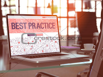 Best Practice Concept on Laptop Screen.