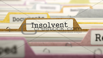 Insolvent Concept. Folders in Catalog.