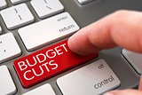Budget Cuts on Keyboard Key Concept.