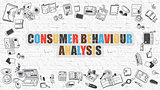 Multicolor Consumer Behaviour Analysis on White Brickwall. 