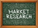 Market Research - Hand Drawn on Green Chalkboard.