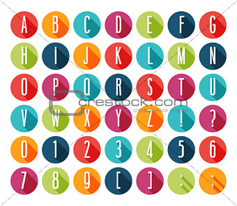 Flat icons alphabet.