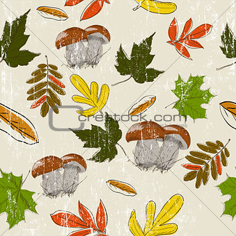 Seamless texture with autumn nature