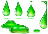 Drops in Green Colors